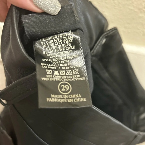 BLANKNYC THE BAXTER Ribcage Straight Leg Faux Leather Pants NWT 29 - Picture 7 of 7